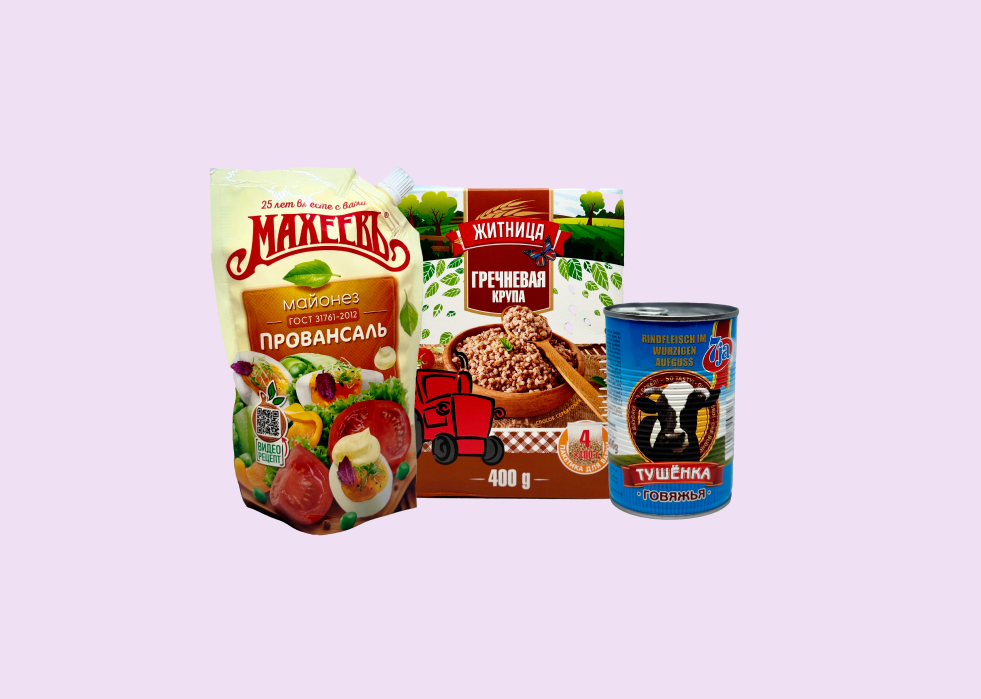 Produits salés slaves : sarrasin, condiments, soupes instantanées, légumes marinés