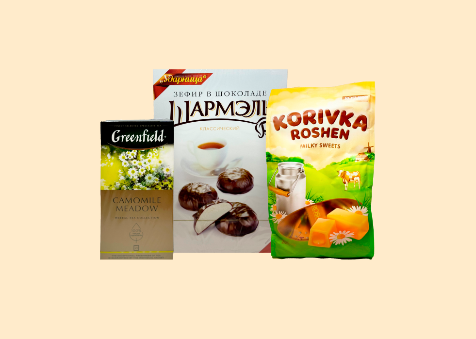 Sélection de douceurs slaves : ChocoPie, prianiki, zefir, flocons sucrés