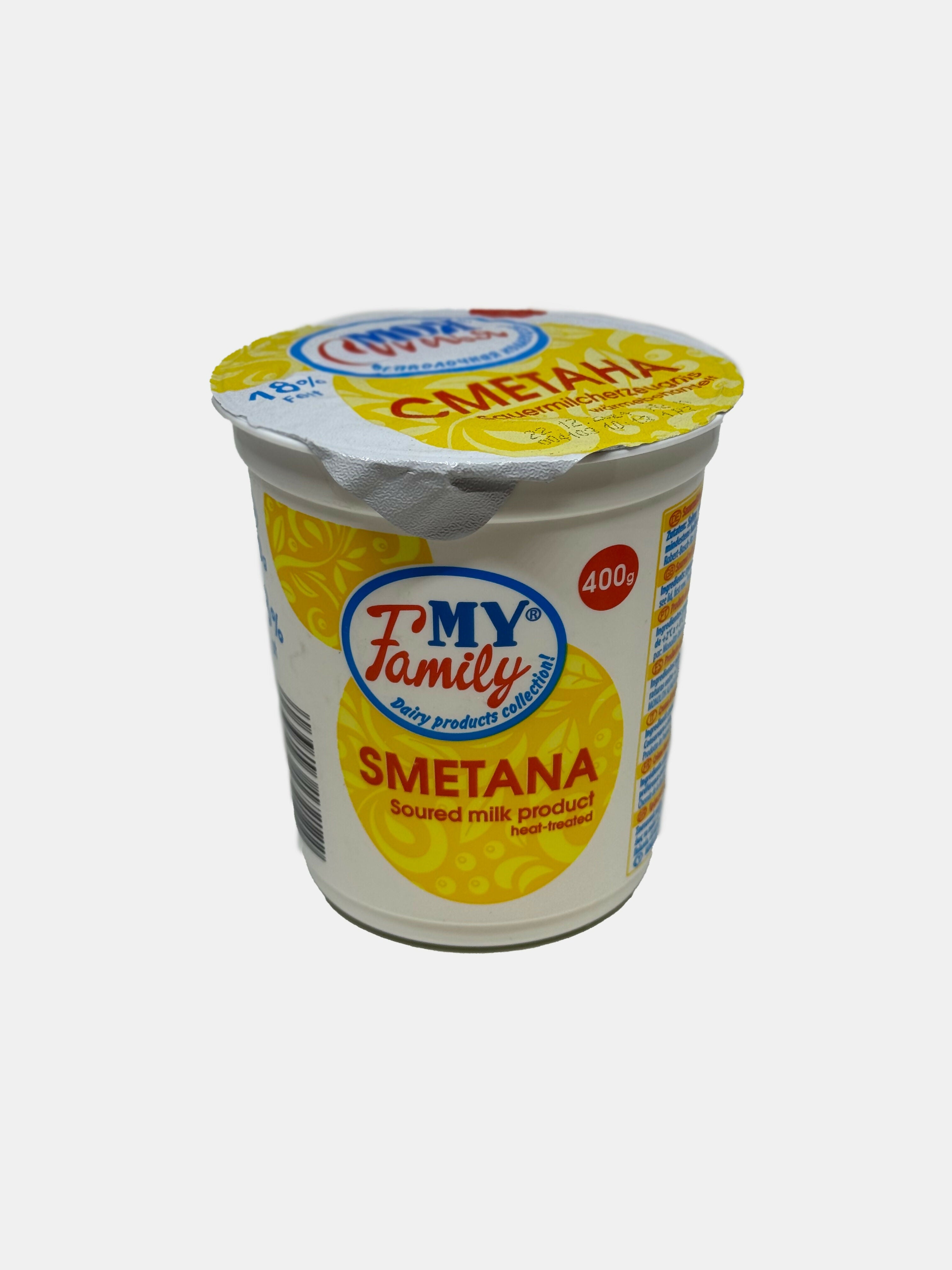 Creme aigre, 18% de matière grasse, "Moya semya", 400 g