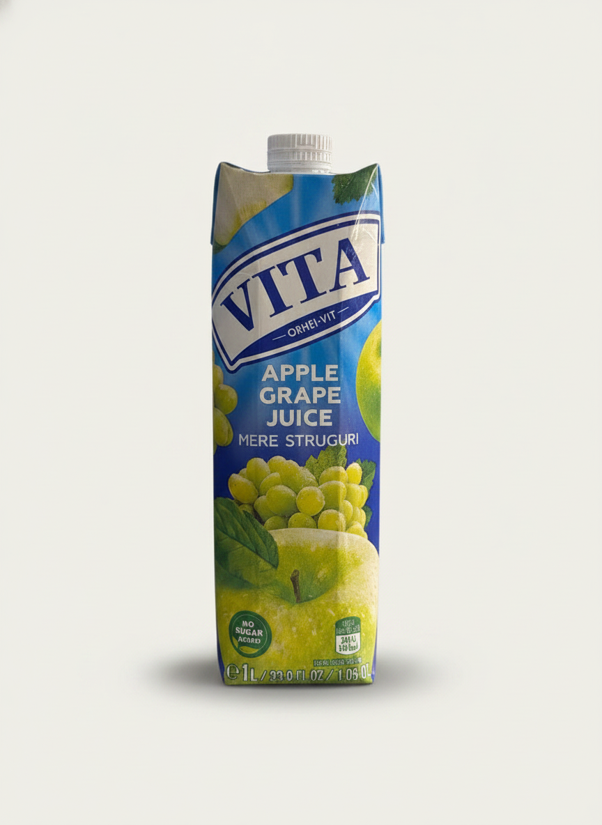 Jus pomme-raisin Vita Orhei-Vit 1 l, sans sucre ajouté, épicerie slave Pomo.bio