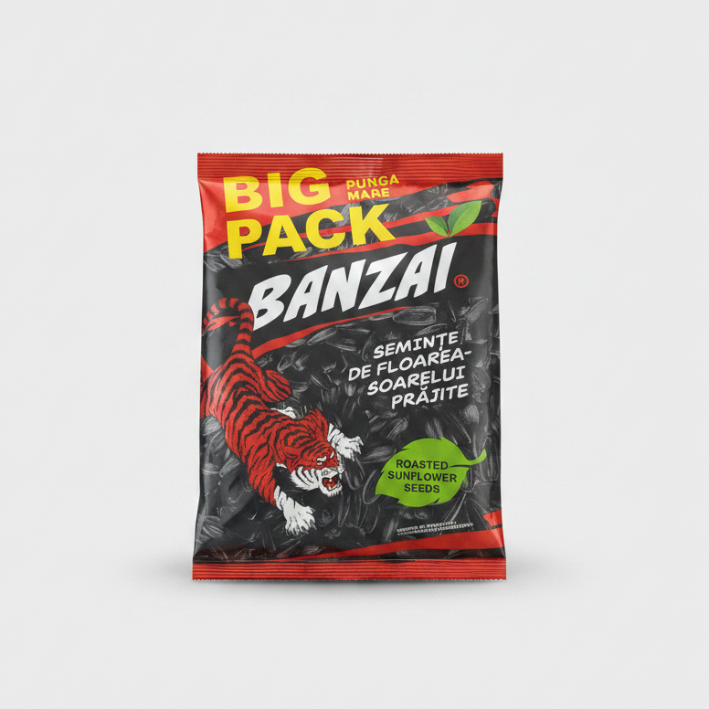 Paquet de graines de tournesol grillées Banzai Big Pack 200 g, épicerie slave