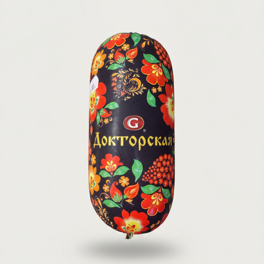 Saucisse bouillie Doktorskaya Germes 800 g, charcuterie d'Europe de l'Est, épicerie slave en ligne