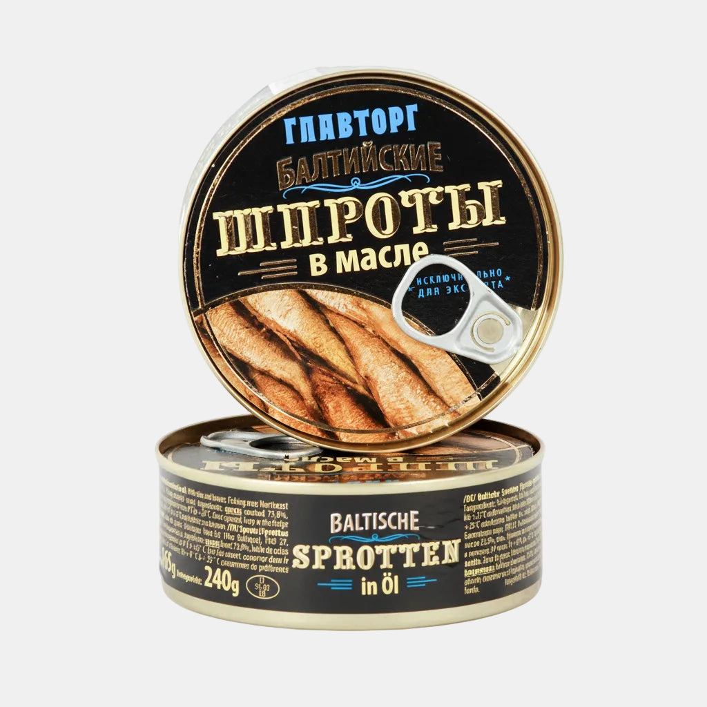 Sprats de la Baltique à l’huile, «Glavtorg», 240 g