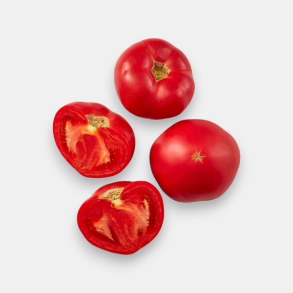 Tomates moldaves fraîches entières et coupées en deux, chair rouge dense, 1 kg, épicerie slave
