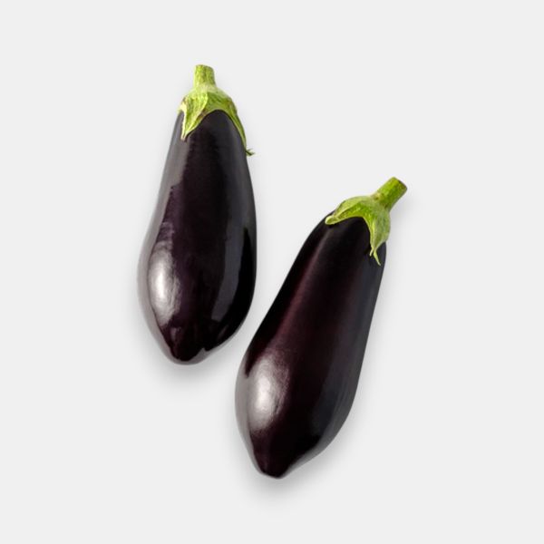 Deux aubergines fraîches violettes de France, 1 kg, épicerie en ligne Pomo.bio