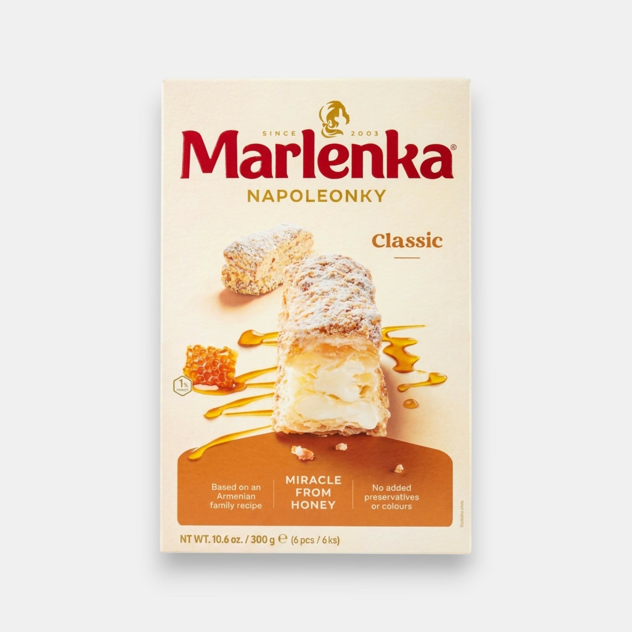 Petits feuilletés Napoléon Marlenka 300 g – vue de face de l'emballage