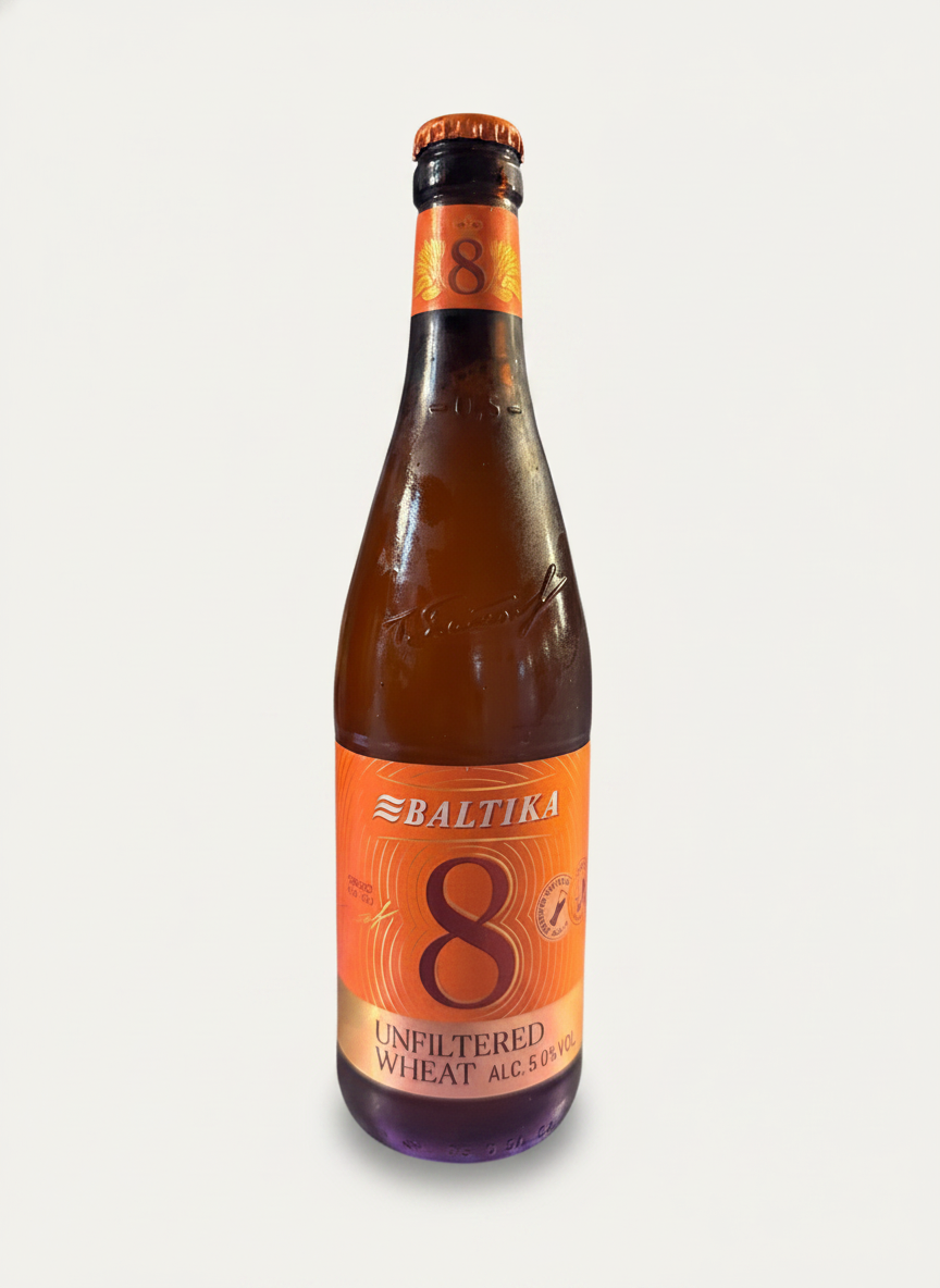 Bouteille de bière de blé non filtrée Baltika 8, 5% alc., 500 ml, épicerie russe