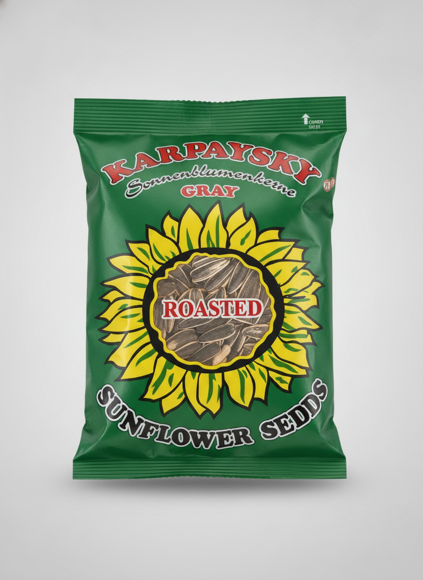 Paquet de graines de tournesol grillées Karpaysky 350 g, épicerie slave