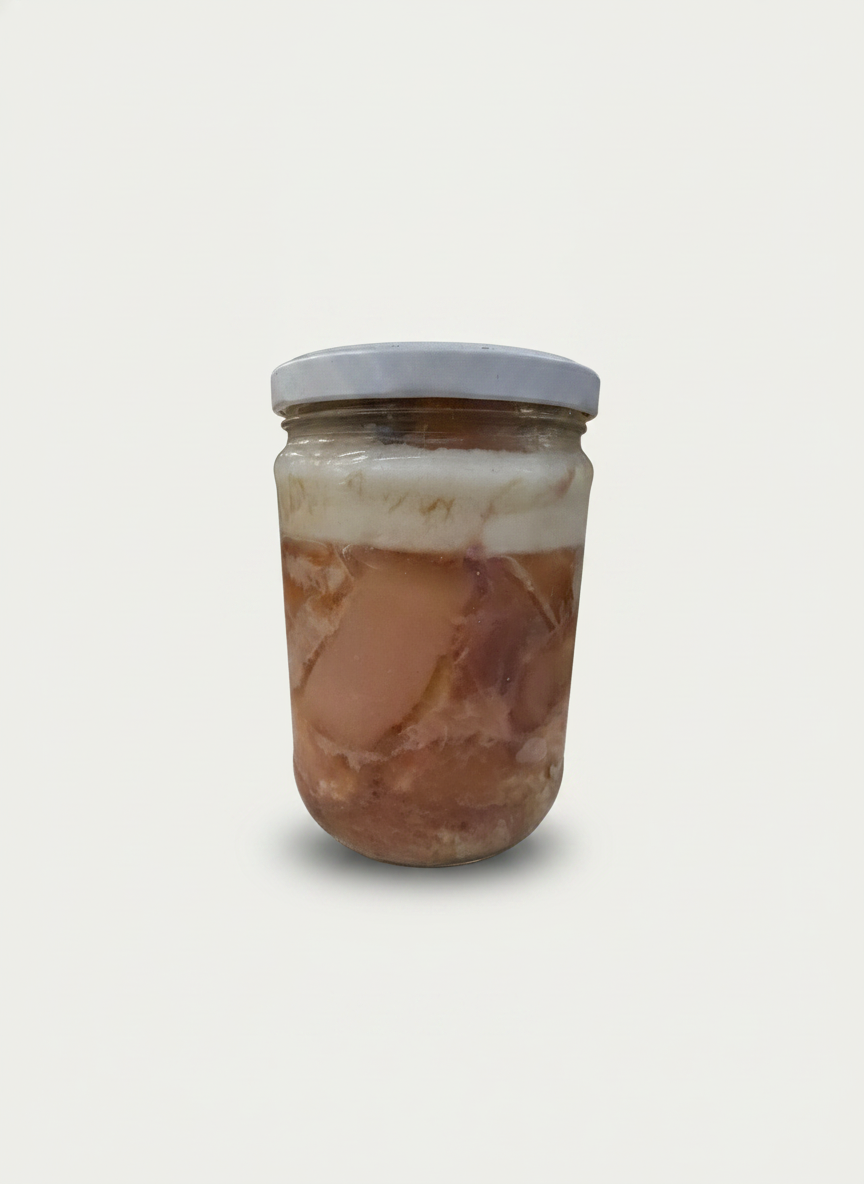 Bocal de conserve de porc mijoté Balkanika Delice 500 g, épicerie slave à Paris