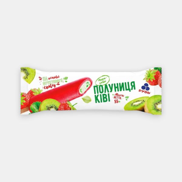Glace fraise-kiwi Rud 85 g sur base de jus de fruits, épicerie slave Paris