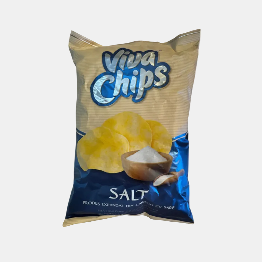 Paquet de chips salées Viva Chips 100 g, produit roumain, épicerie slave en ligne