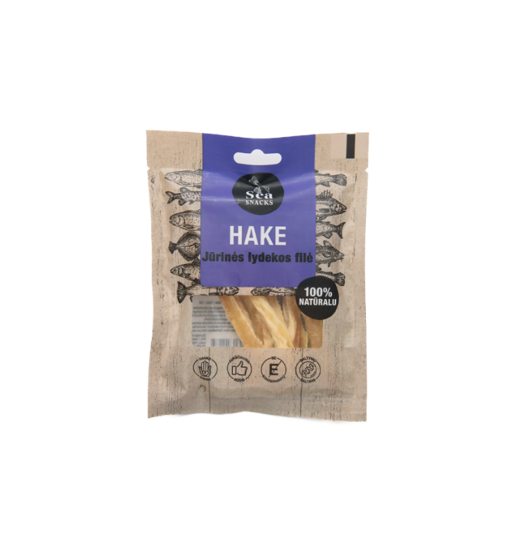 Lanières de filet de merlu argentin séchées Sea Snacks 30 g, snack poisson épicerie slave à Nice