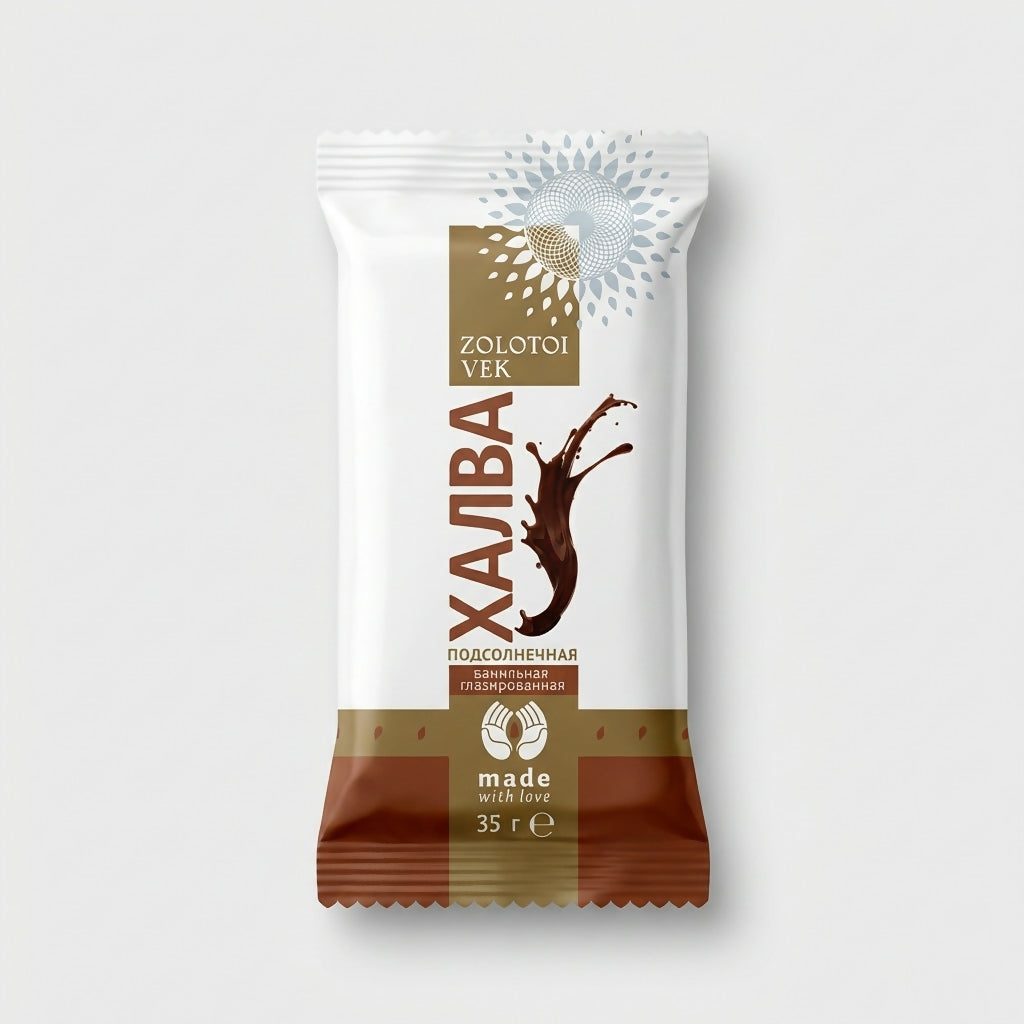 Bonbon halva vanille enrobé de chocolat, «Zolotoy Vek», 35 g