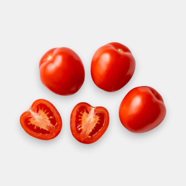 Tomates Red Roma fraîches 1 kg, entières et coupées en deux, épicerie slave Pomo.bio