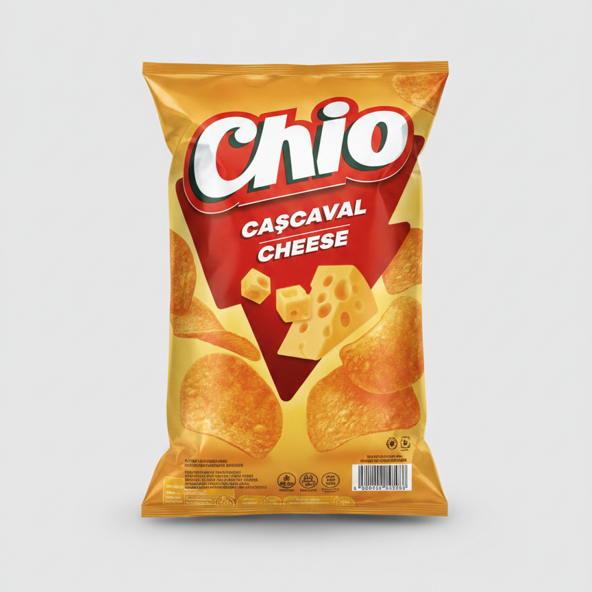 Paquet de chips Chio goût fromage cașcaval 120 g, épicerie slave