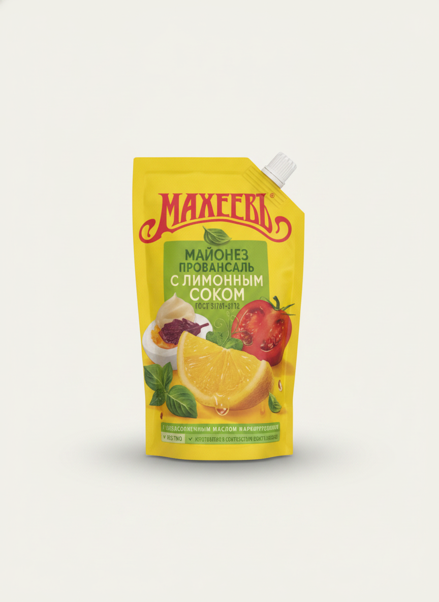 Poche de mayonnaise Provençale au jus de citron Makheev 380 g, épicerie russe