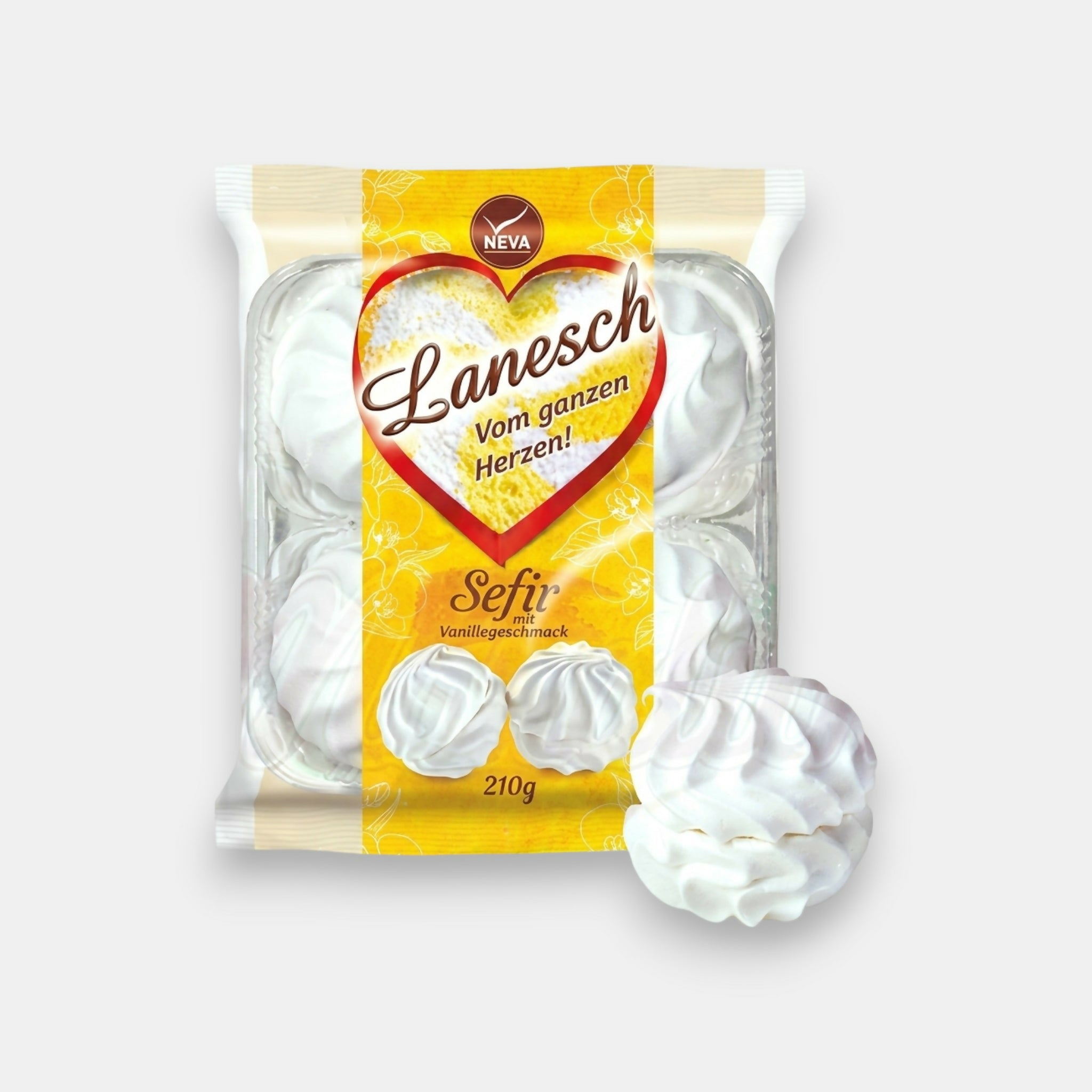 Zéfir goût vanille Lanesch 210 g — confiserie traditionnelle d'Europe de l'Est, vue de face