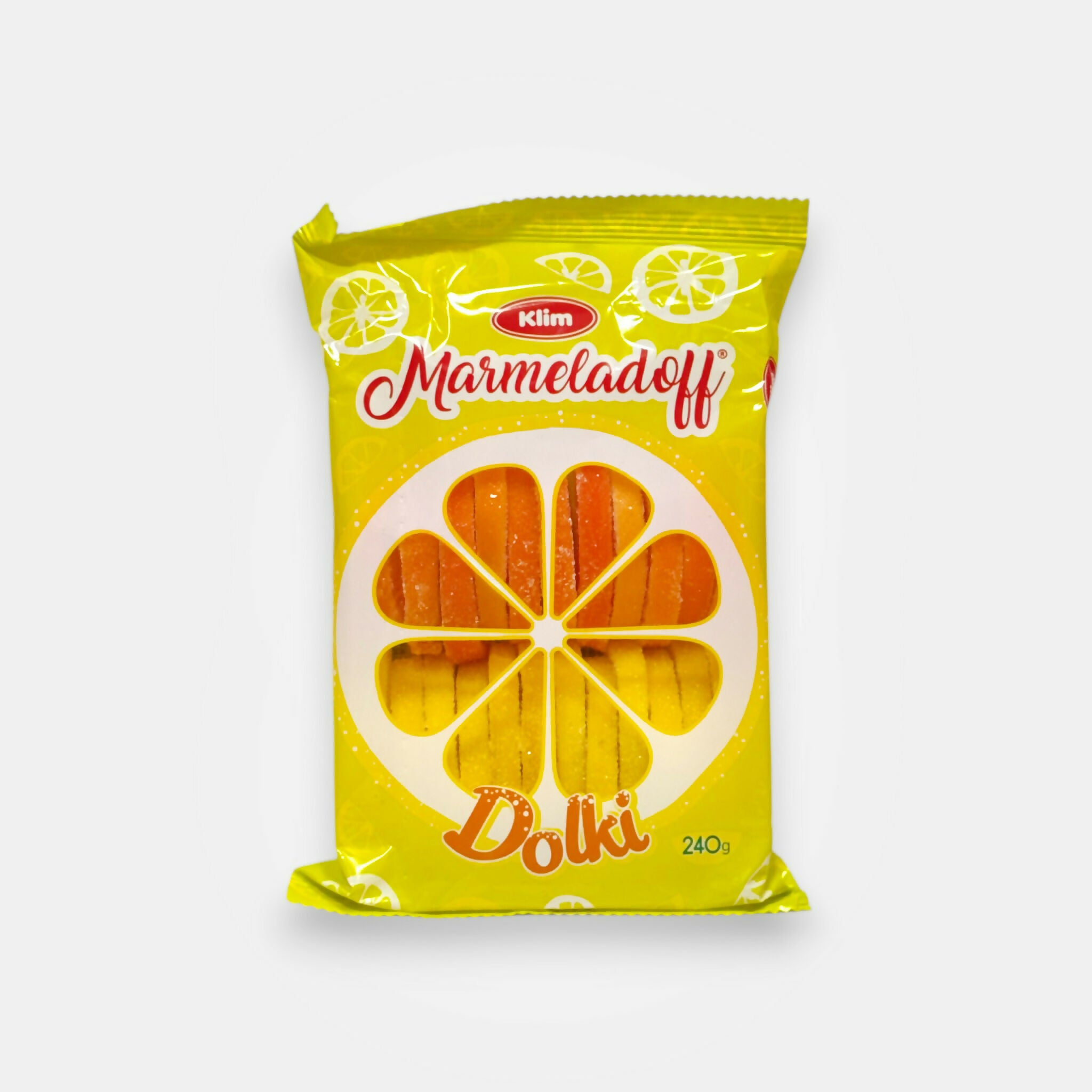 Pâtes de fruits Dolki, marque Klim, 240 g — confiserie fruitée d'Europe de l'Est