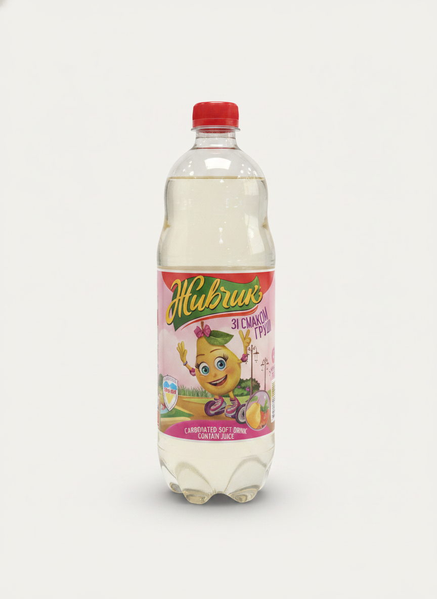 Bouteille de limonade Jivchik goût poire 1 l, boisson gazeuse ukrainienne, épicerie slave