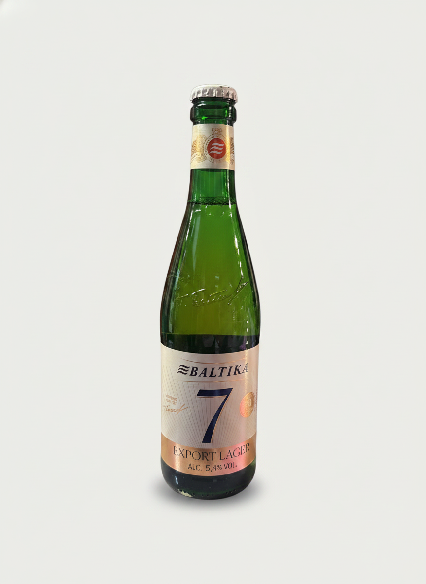 Bouteille de bière Baltika 7 Export Lager 5,4% vol. 500 ml, épicerie russe à Paris