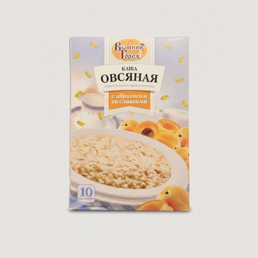 Gruau aux abricots Vishnij Gorod 370 g, bouillie d'avoine aux fruits, épicerie d'Europe de l'Est