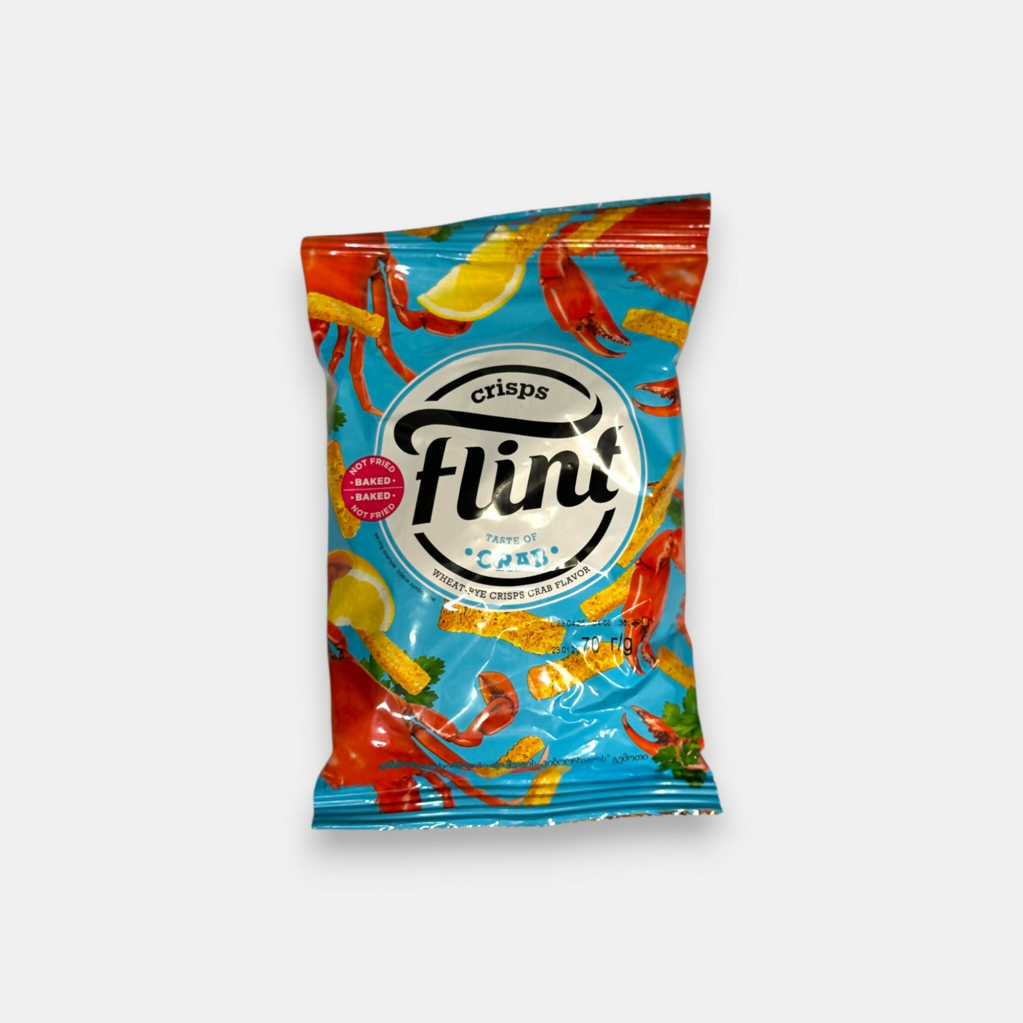 Sachet de croûtons saveur crabe «Flint» 70 g, snack croustillant d'Europe de l'Est
