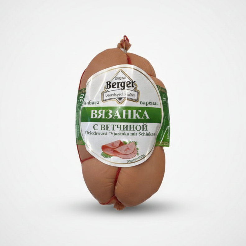 Saucisse cuite Vyazanka au jambon Berger 600 g, charcuterie d'Europe de l'Est, épicerie slave