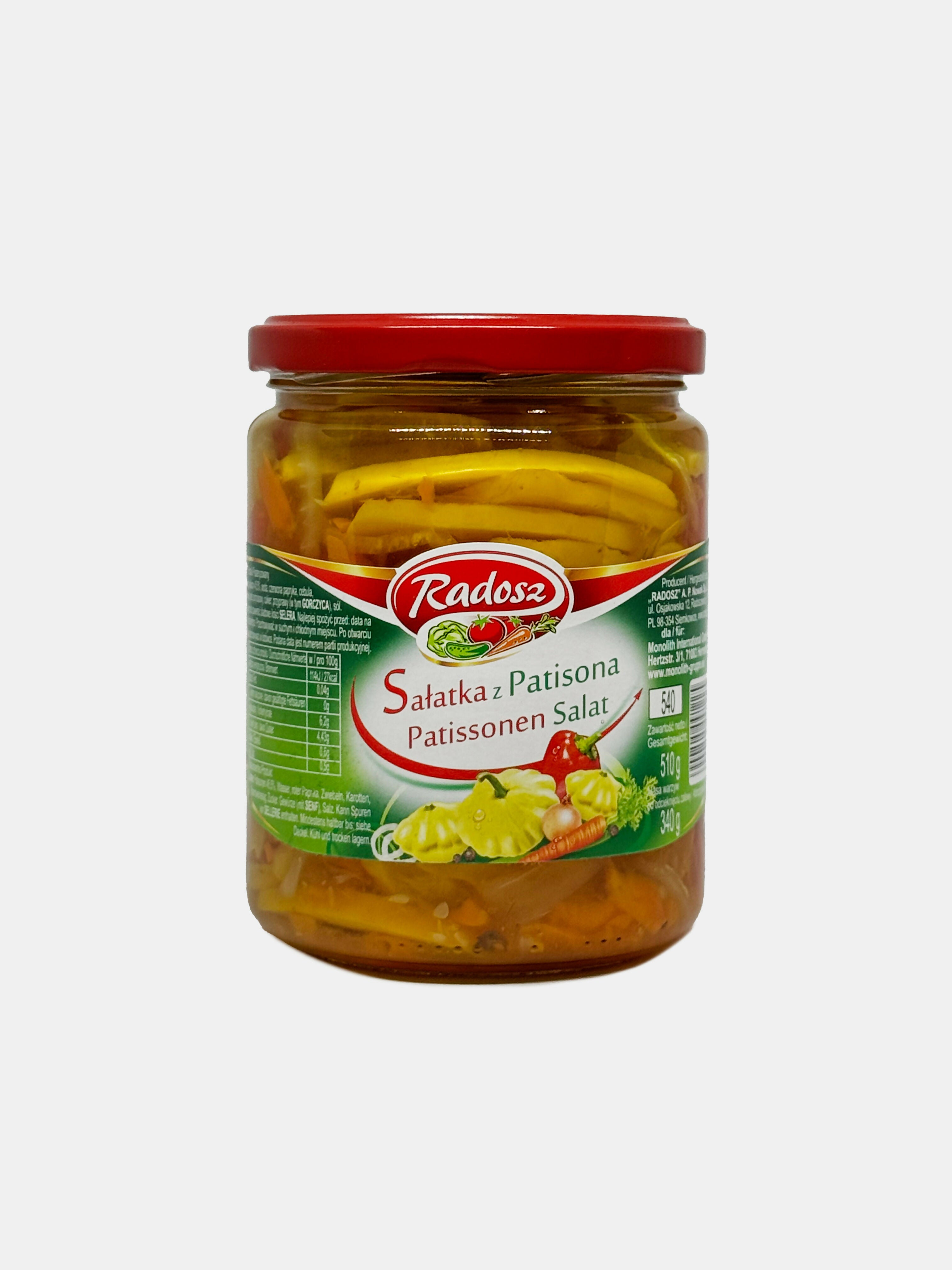 Salade aux pâtissons et légumes marinés, «Radosz», 510 g