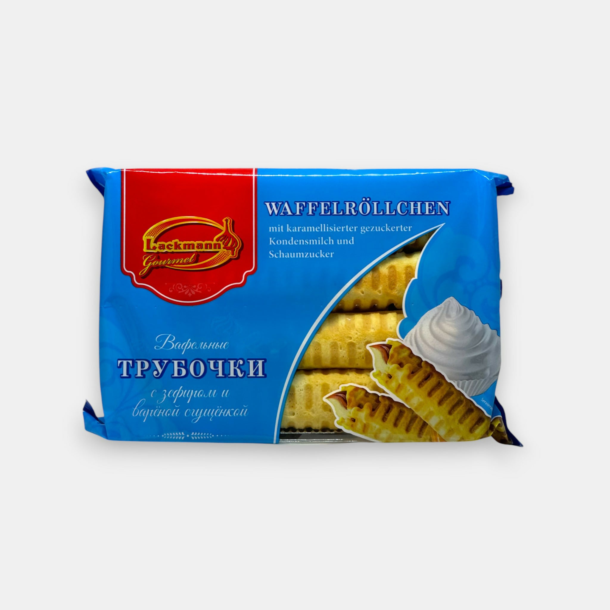 Rouleaux gaufrés avec zefir et lait concentré sucré, «Lackmann», 340 g