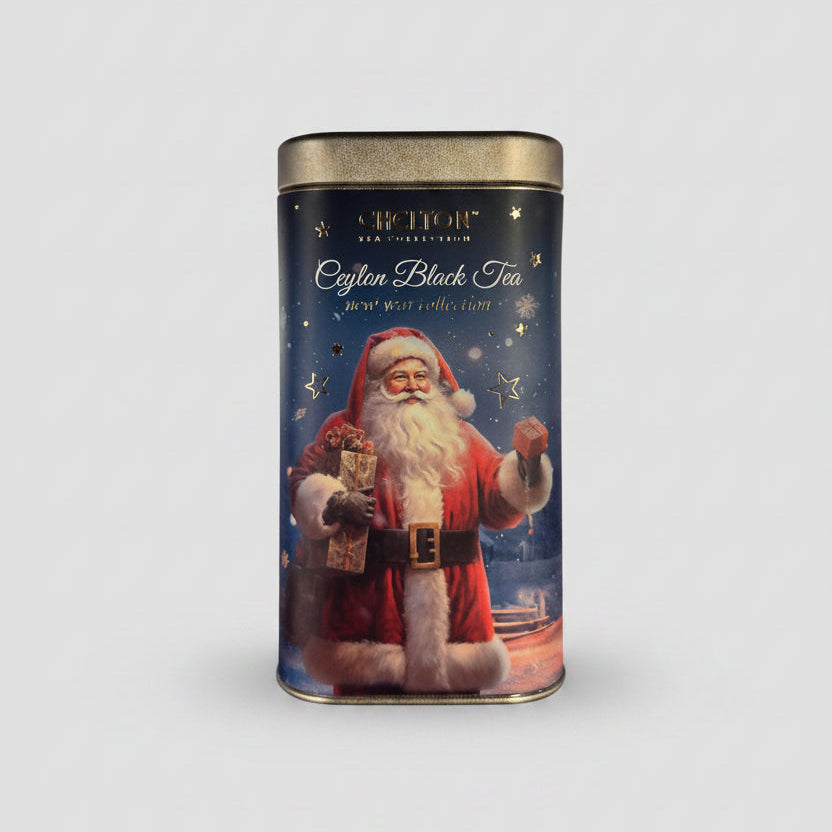 Boîte métallique de thé noir de Ceylan New Year Magic Chelton 100 g, édition festive Nouvel An