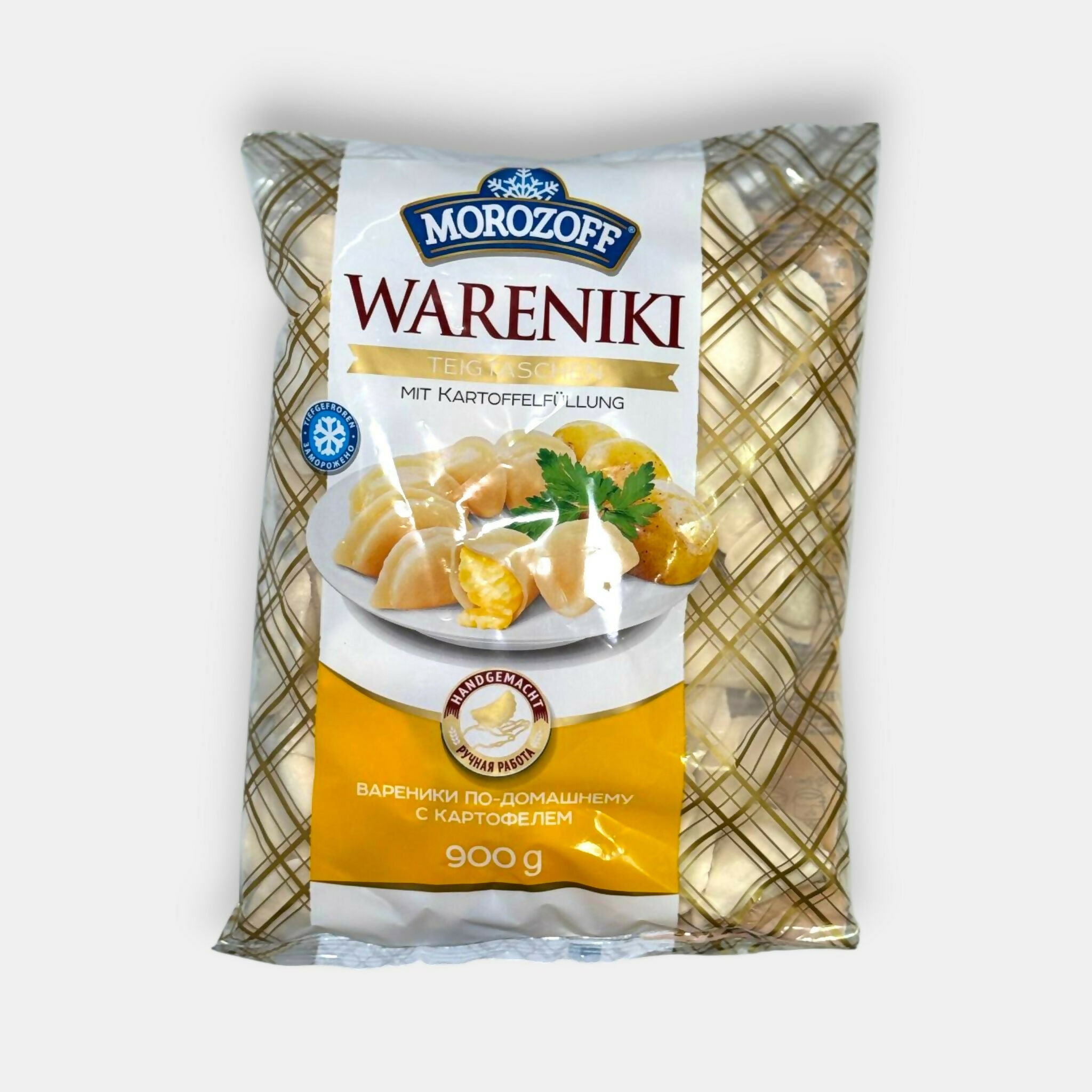 Paquet de varéniki aux pommes de terre Morozoff 900 g, produits d'Europe de l'Est