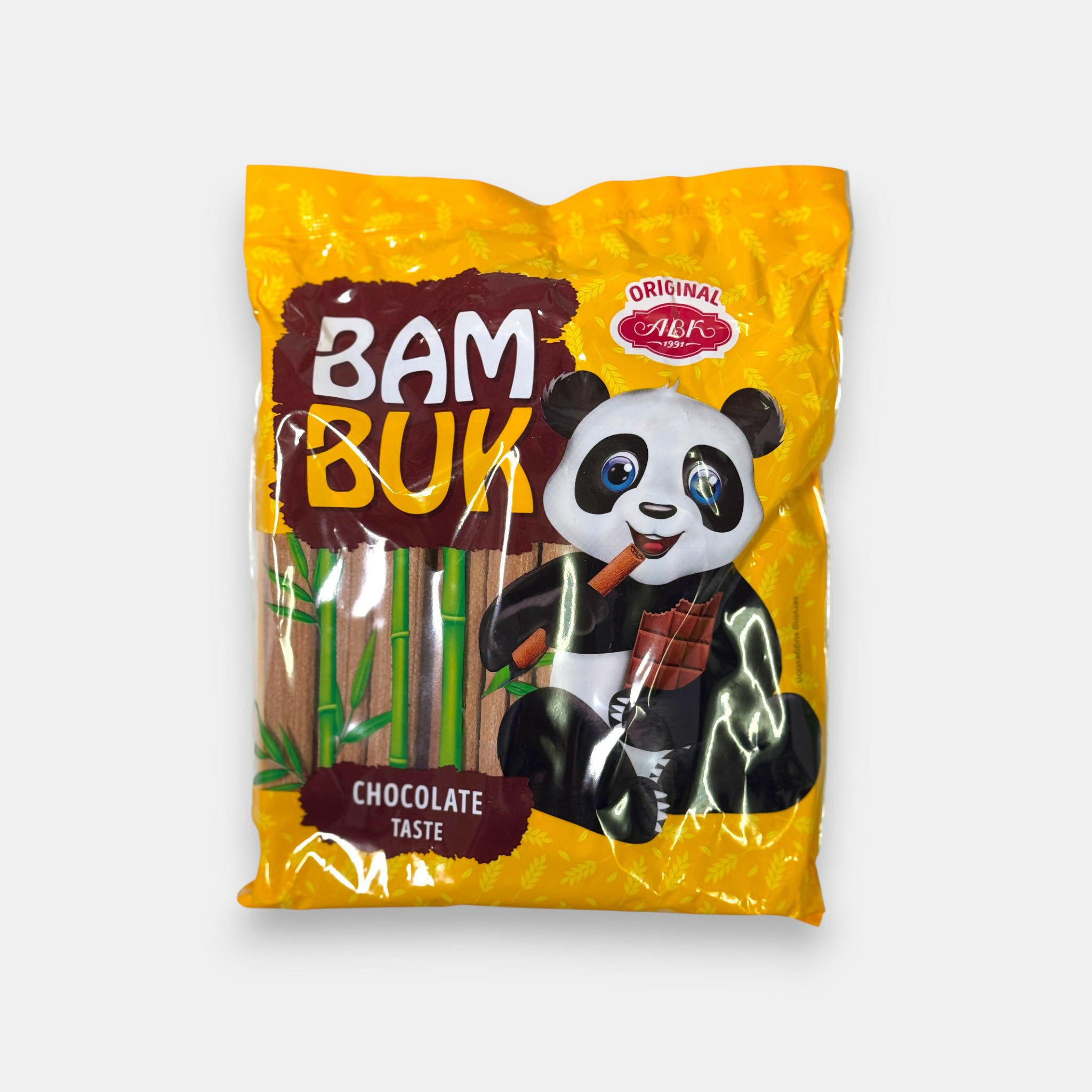 Biscuits « Bam Buk » au goût chocolat d’AVK, 200 g — biscuits croustillants au cacao avec panda iconique, spécialité slave disponible chez Pomo.bio, magasin slave à Paris.
