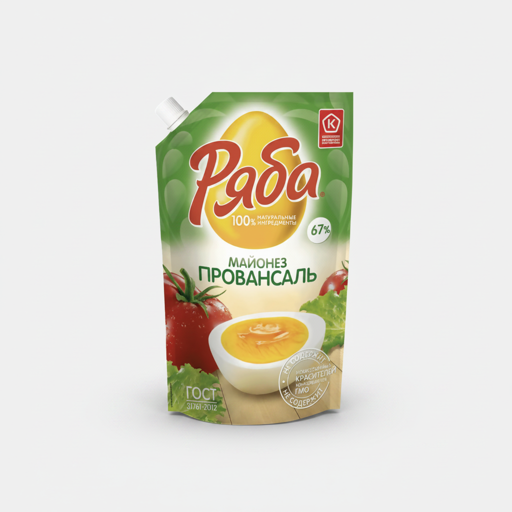 Mayonnaise Provansal «Ryaba» 67 %, 410 g, sauce crémeuse d'Europe de l'Est