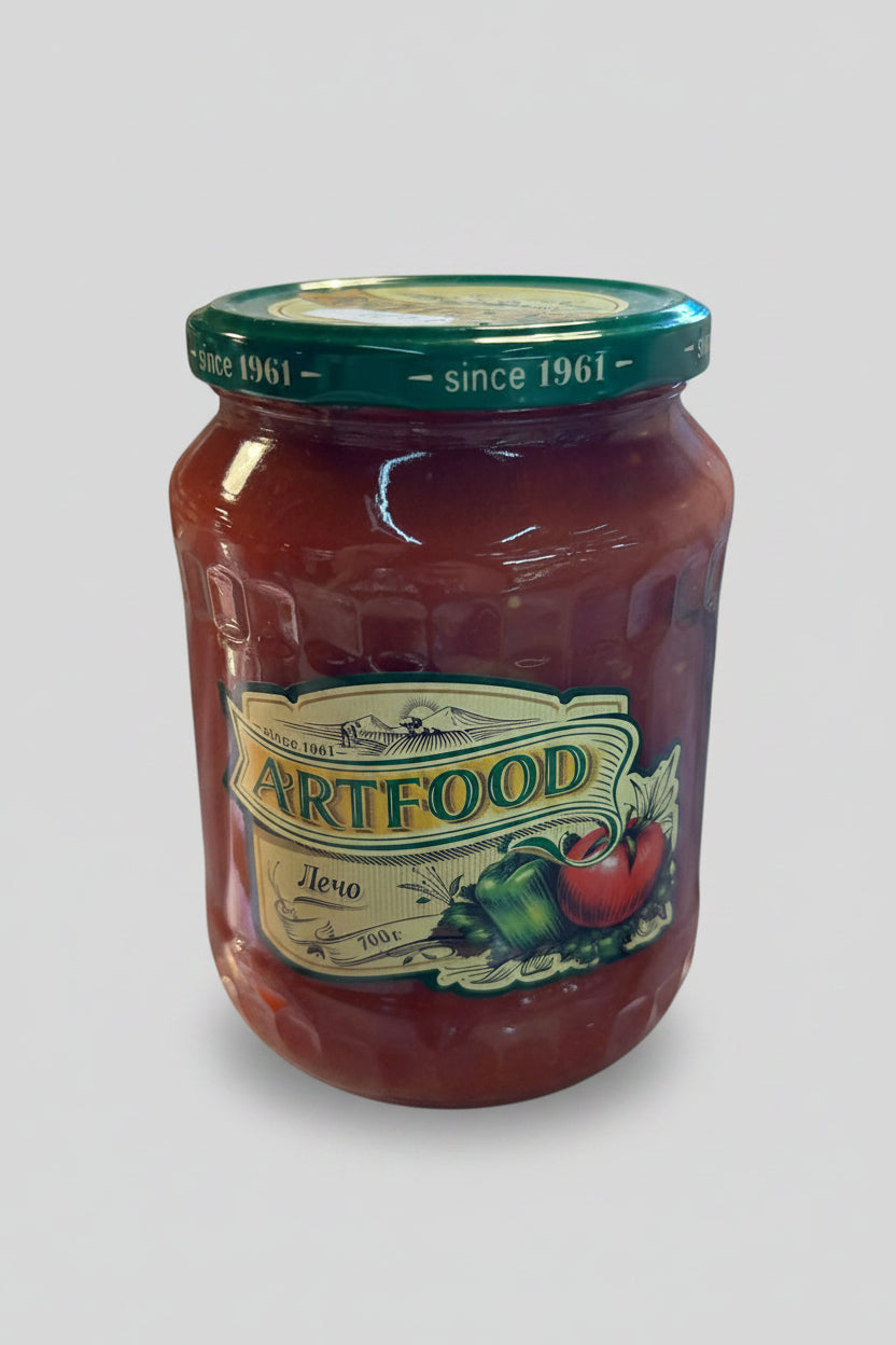 Bocal de lecho ArtFood 720 g, poivrons et tomates mijotés, épicerie d'Europe de l'Est
