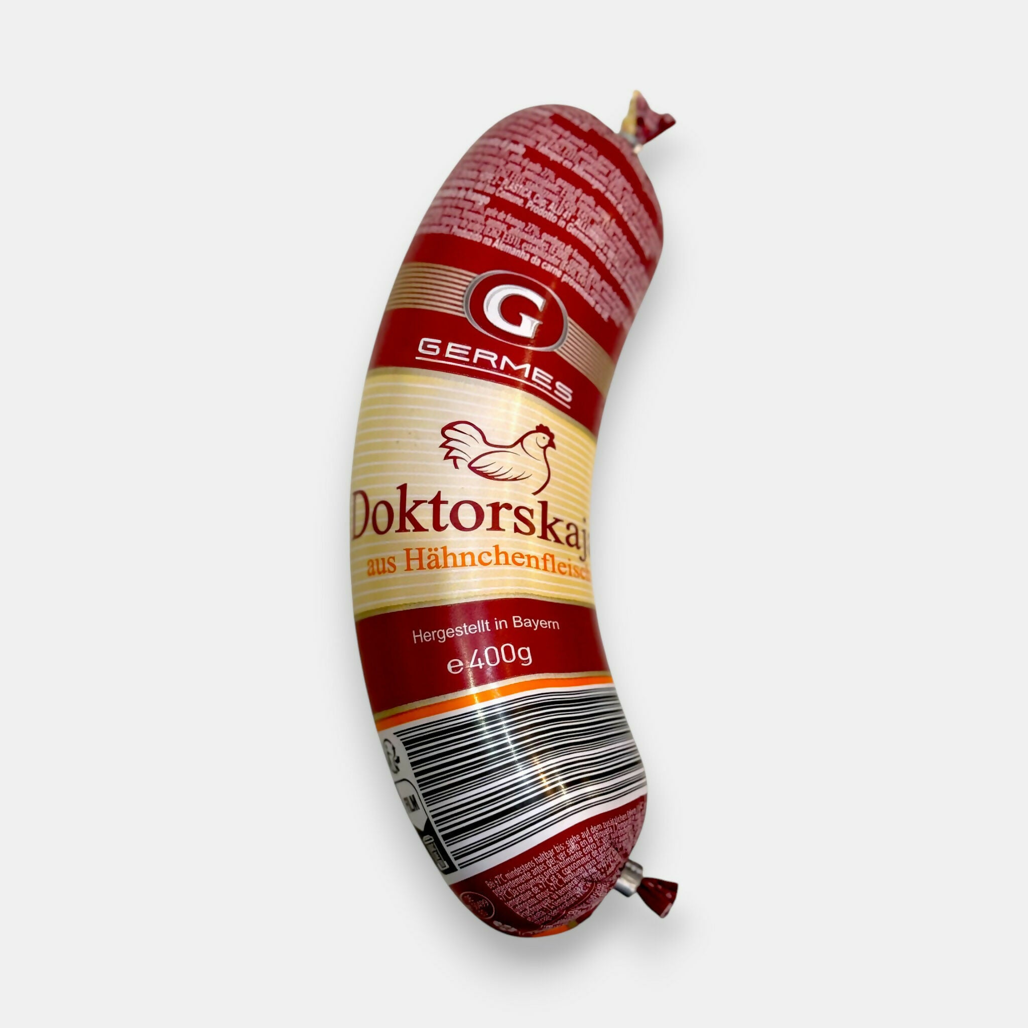 Saucisse cuite de poulet Doktorskaya Germes 400 g, épicerie d'Europe de l'Est