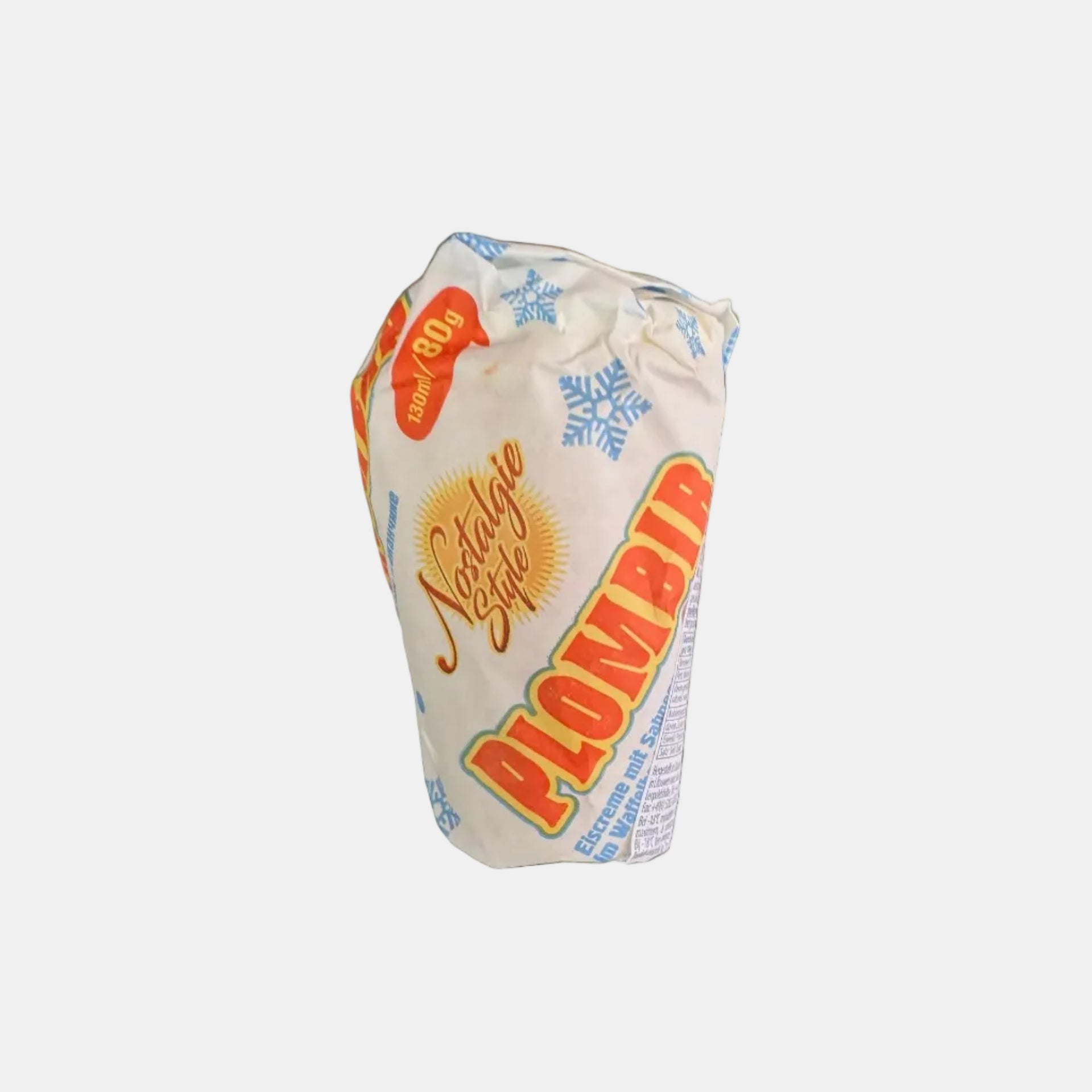 Glace plombir Nostalgie Style 130g — crème glacée crémeuse de style soviétique, vue de face