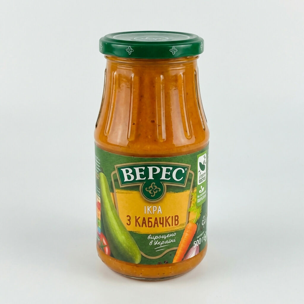 Purée de courgettes Veres 500 g, bocal en verre de purée de légumes prête à l’emploi, spécialité d’épicerie slave sur Pomo.bio avec livraison rapide à Paris