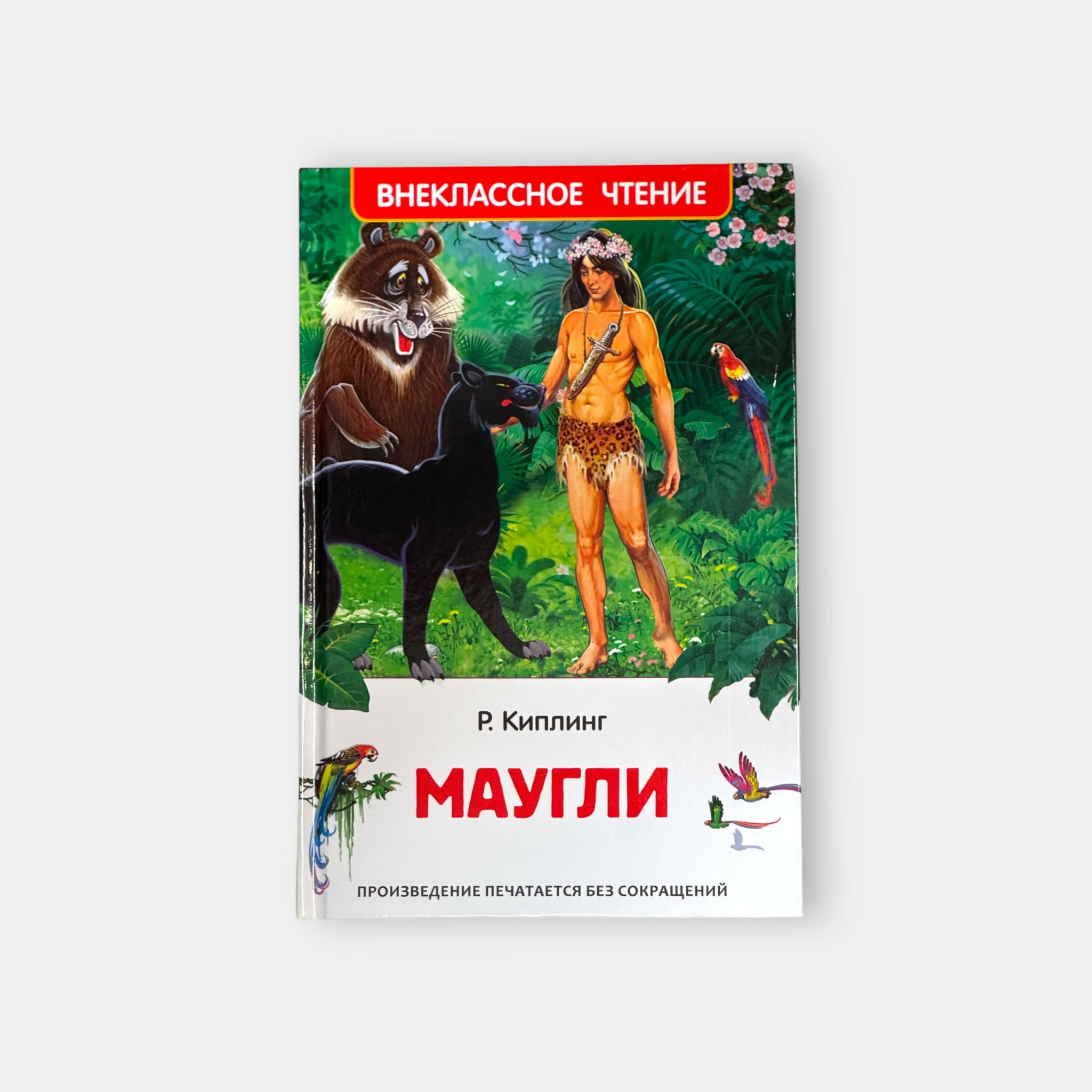 Vue de face de la couverture du livre « Mowgli » de Rudyard Kipling, édition illustrée pour enfants, disponible chez Pomo.bio avec livraison rapide à Paris.