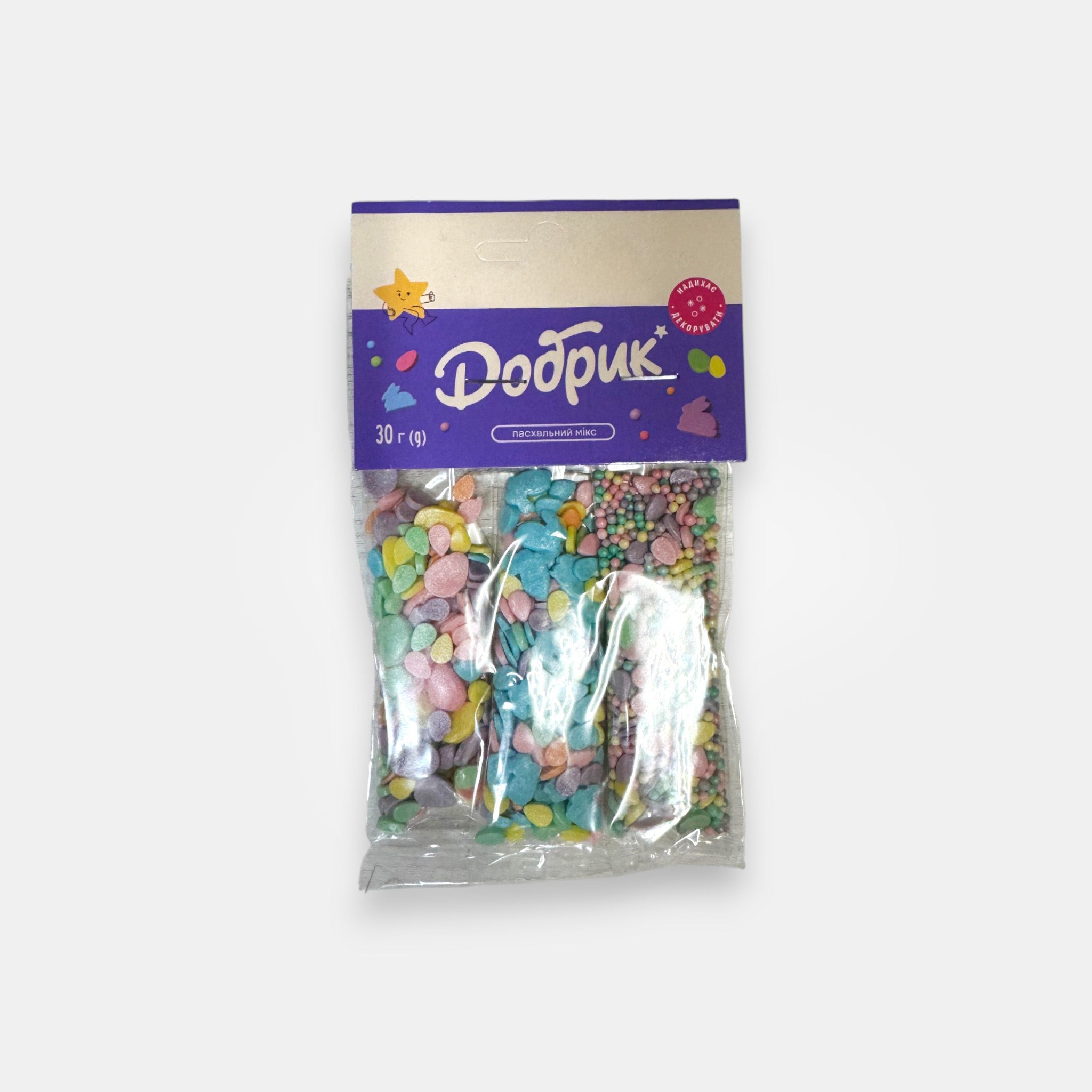 Décorations sucrées pour pâtisseries, 30 g — assortiment coloré du magasin slave Pomo.bio à Paris.