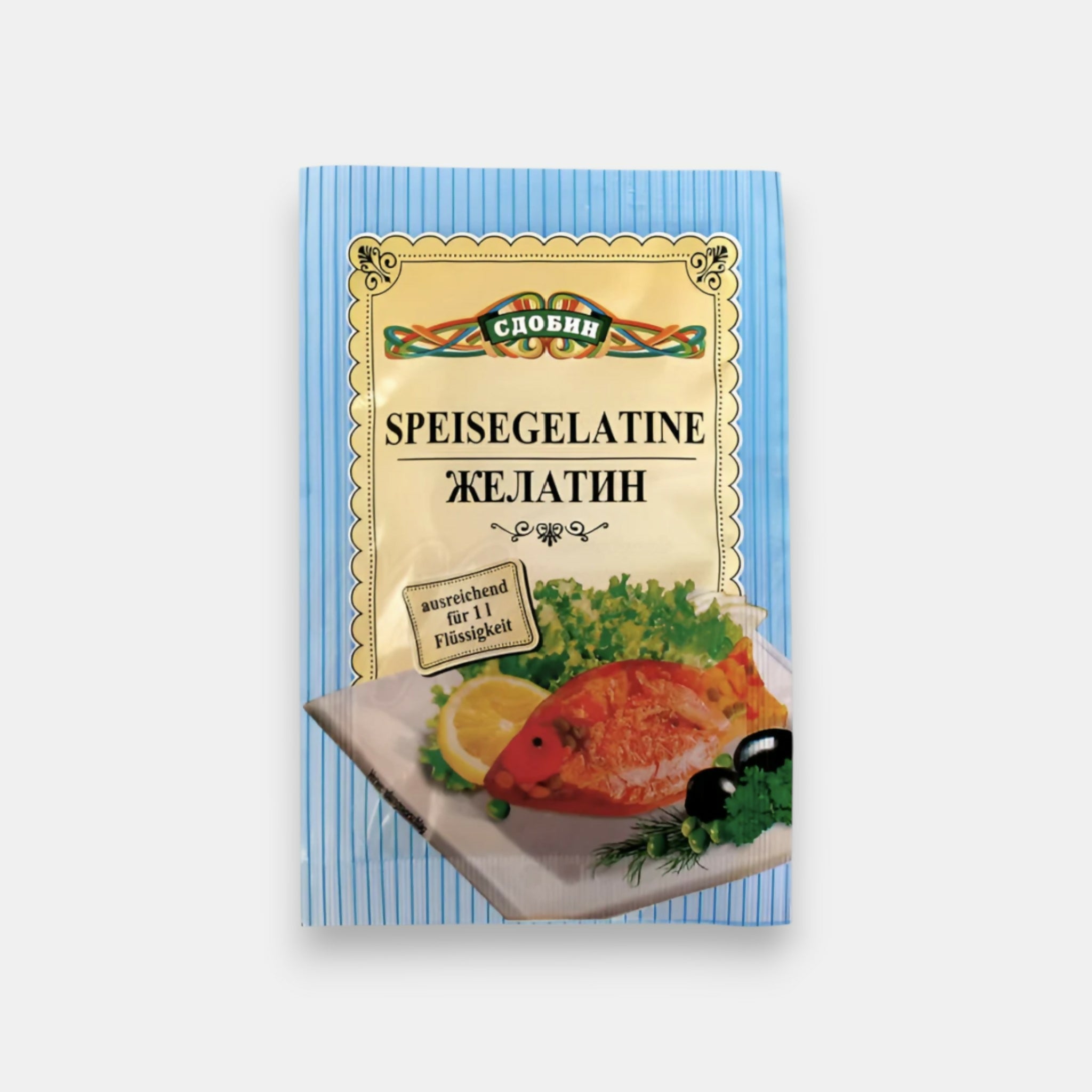 Gélatine alimentaire Sdobin 20 g en granules, sachet vue de face