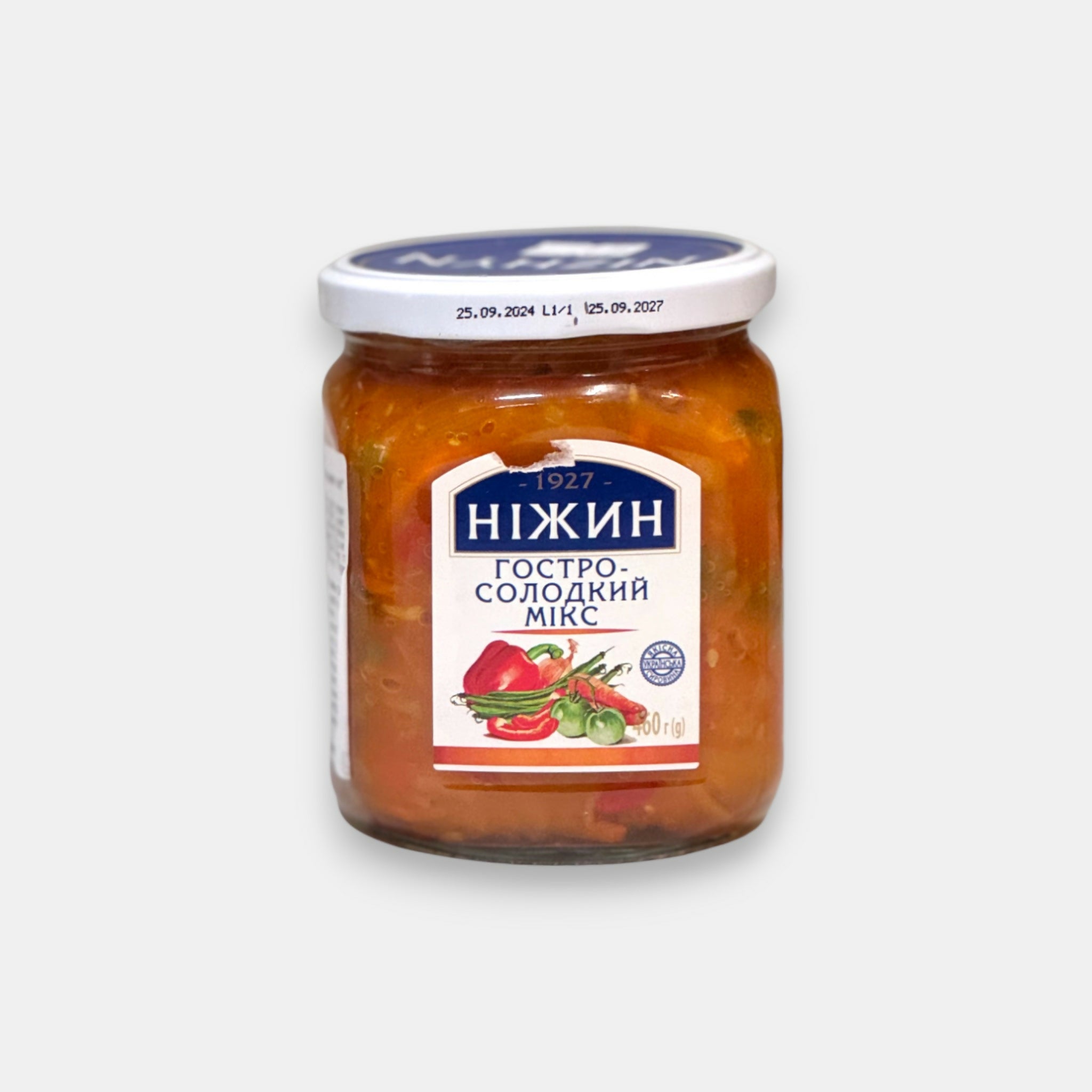 Bocal Nezhin 460 g, salade de légumes en sauce aigre-douce – recette traditionnelle d’Europe de l’Est, épicerie slave à Paris Pomo.bio, livraison rapide