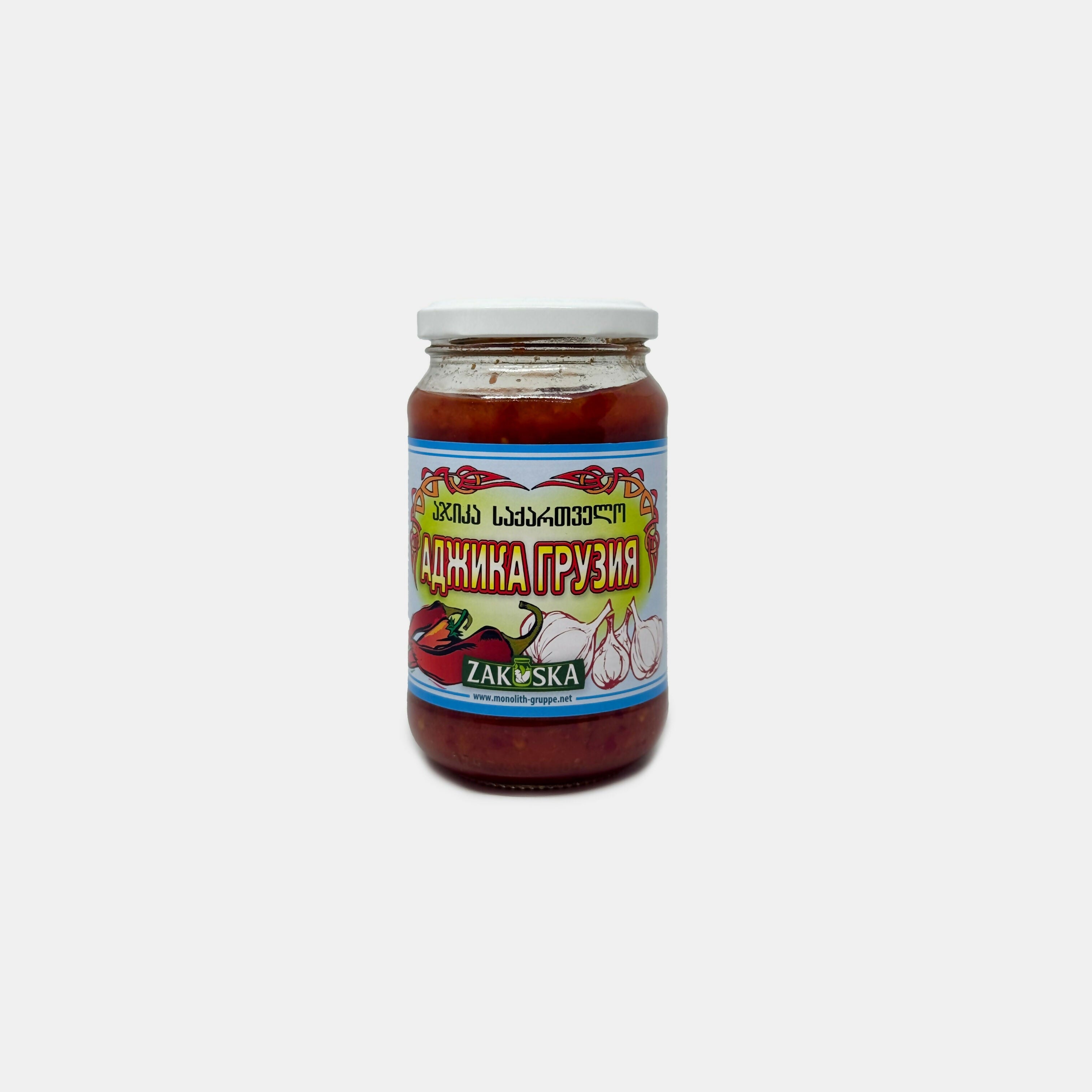 Bocal d'adjika «Gruzia» sauce épicée caucasienne «Zakuska» 360 g, épicerie d'Europe de l'Est