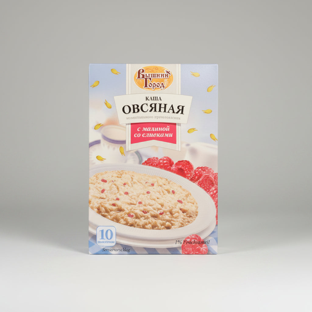 Porridge d'avoine aux framboises Vishny Gorod 410 g, épicerie d'Europe de l'Est