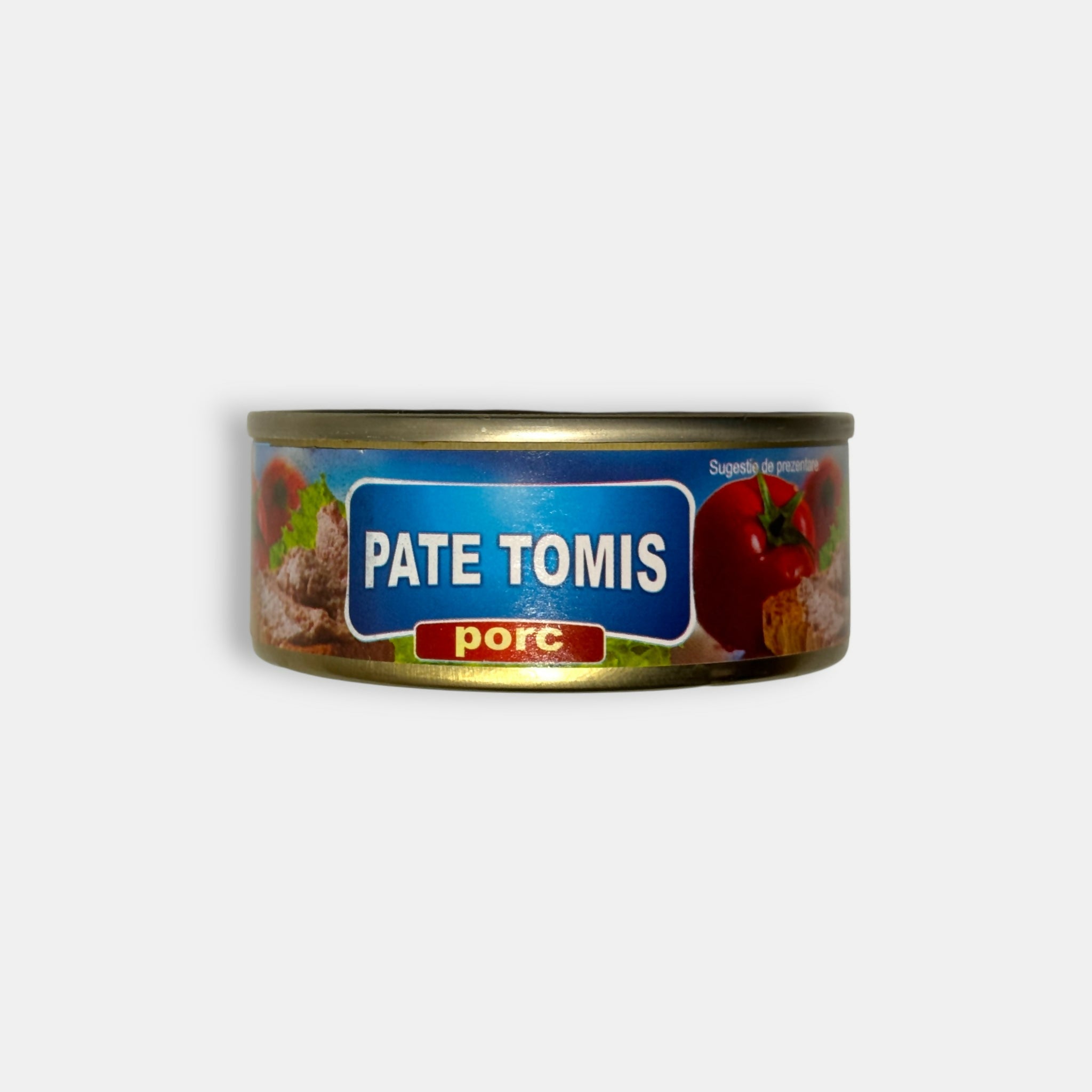 Boîte de pâté poulet-oie aromatique, vue de face, produit d’épicerie slave à Paris — livraison rapide Pomo.bio.