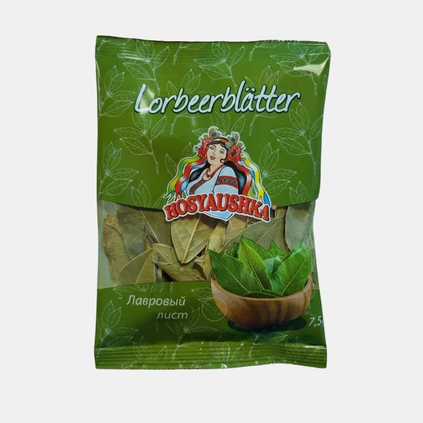 Sachet de feuilles de laurier séchées Hosyaushka 7,5 g, épicerie d'Europe de l'Est