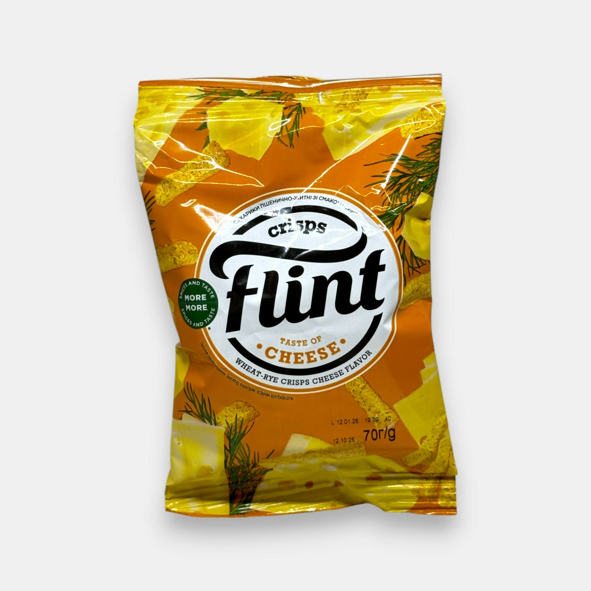 Paquet de croûtons saveur fromage «Flint» 70 g, snack d'Europe de l'Est