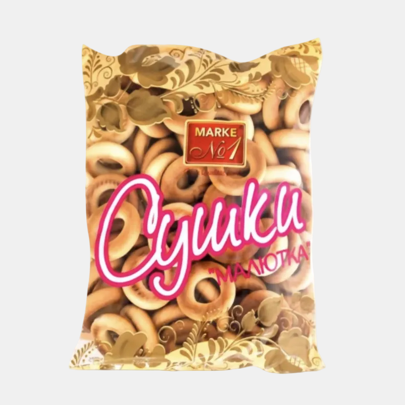 Paquet de biscuits bretzels Maljutka «Marque №1» 300 g, snack salé, épicerie d'Europe de l'Est