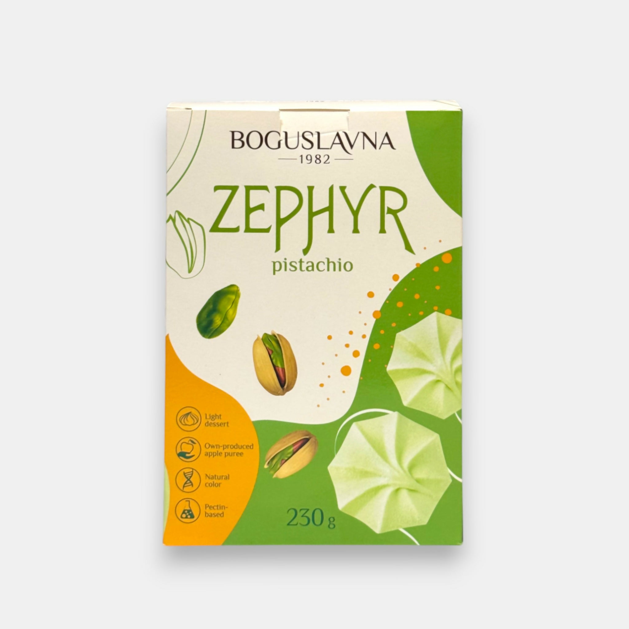 Zefir Boguslavna à la pistache 230 g, guimauve délicate au goût raffiné – confiserie slave, épicerie russe à Paris Pomo.bio, livraison rapide