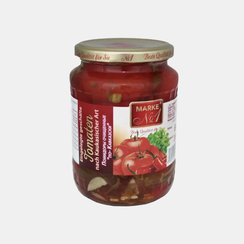 Bocal de tomates pelées marinées Marque n° 1, 680 g, conserves d'Europe de l'Est