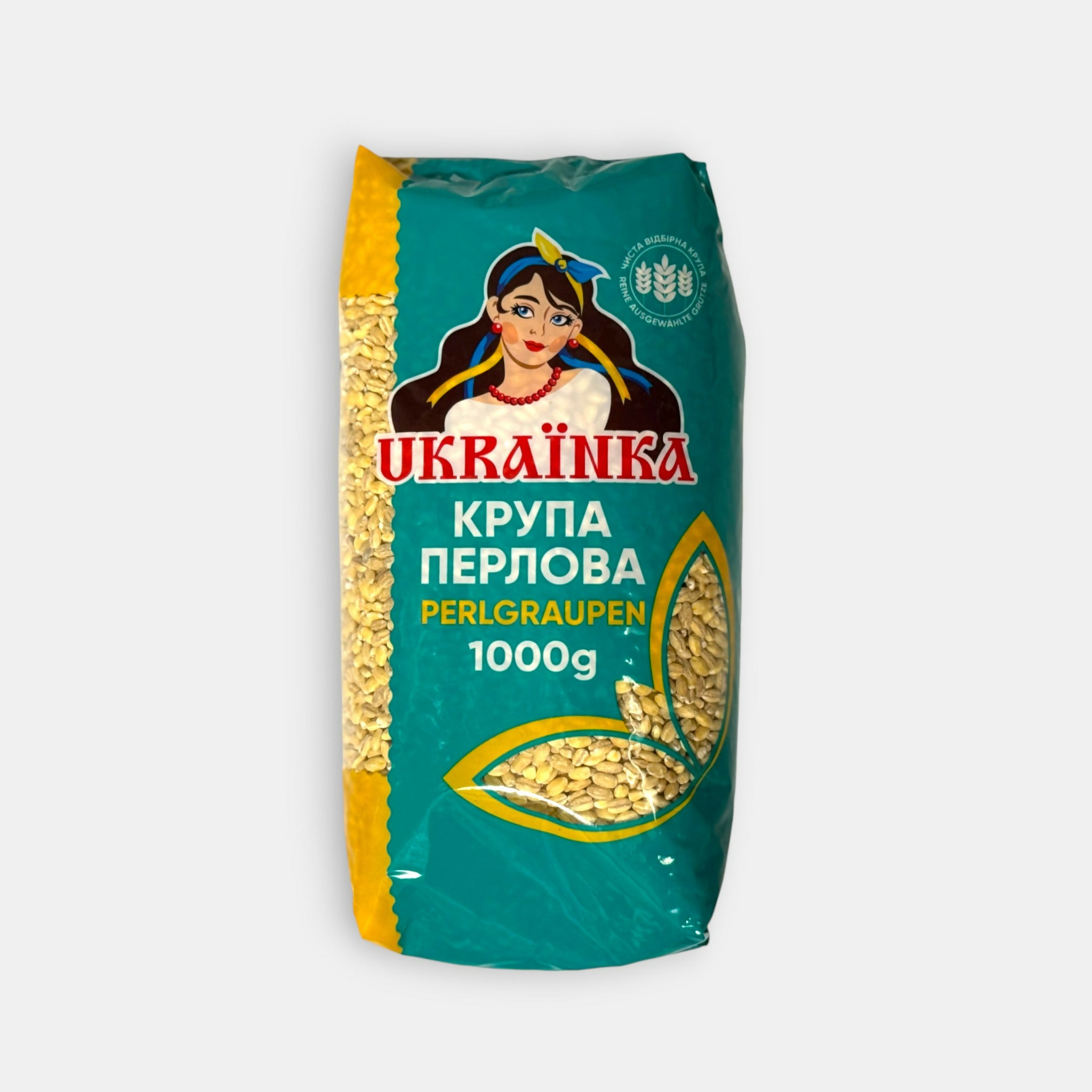 Sachet d’orge perlée idéale pour soupes et plats, vue de face, produit d’épicerie slave à Paris — livraison rapide Pomo.bio.